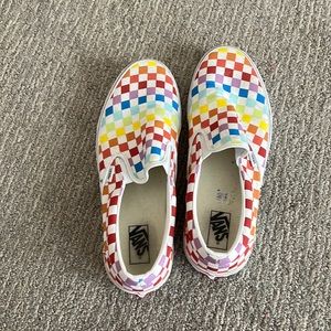 Rainbow slip on vans